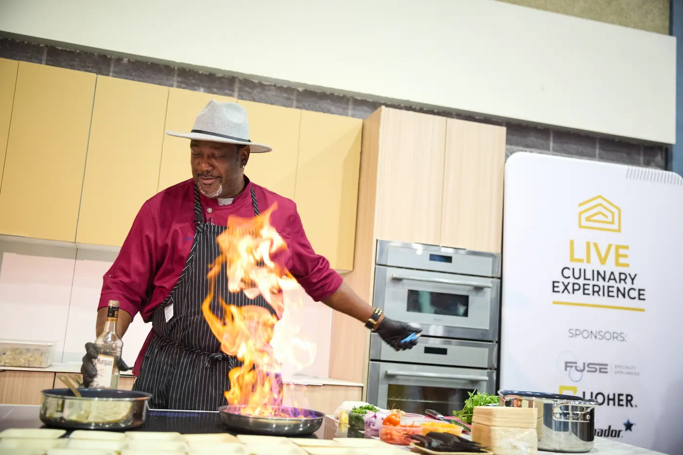 Live chef demonstration on the culinary stage