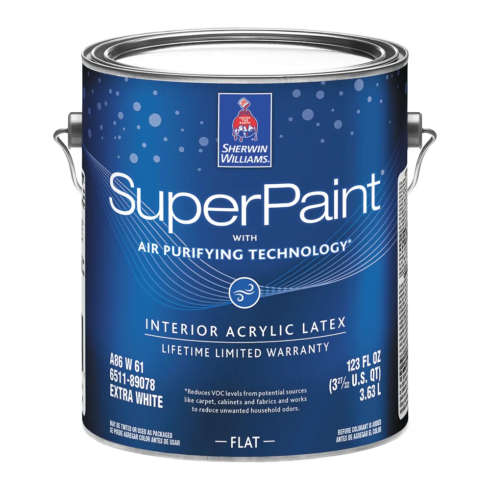 Sherwin-Williams SuperPaint with Air Purifying Technology interior acrylic latex, extra white flat